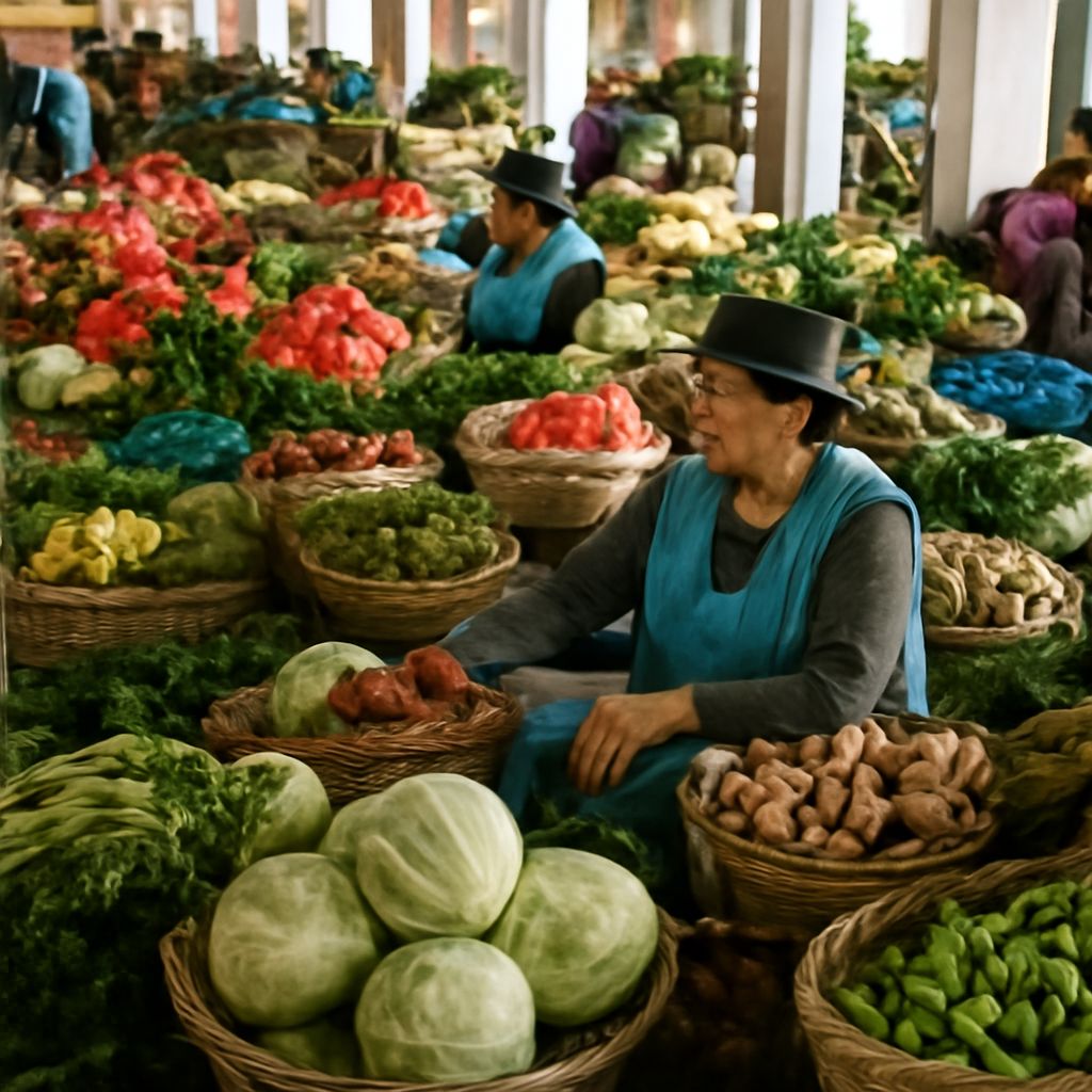 Traditional Bolivian food dishes with potatoes, corn, quinoa, and sauces