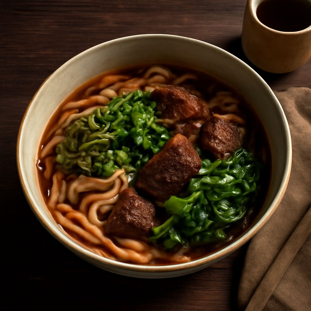 Chinese hand-pulled noodles being stretched into long strands