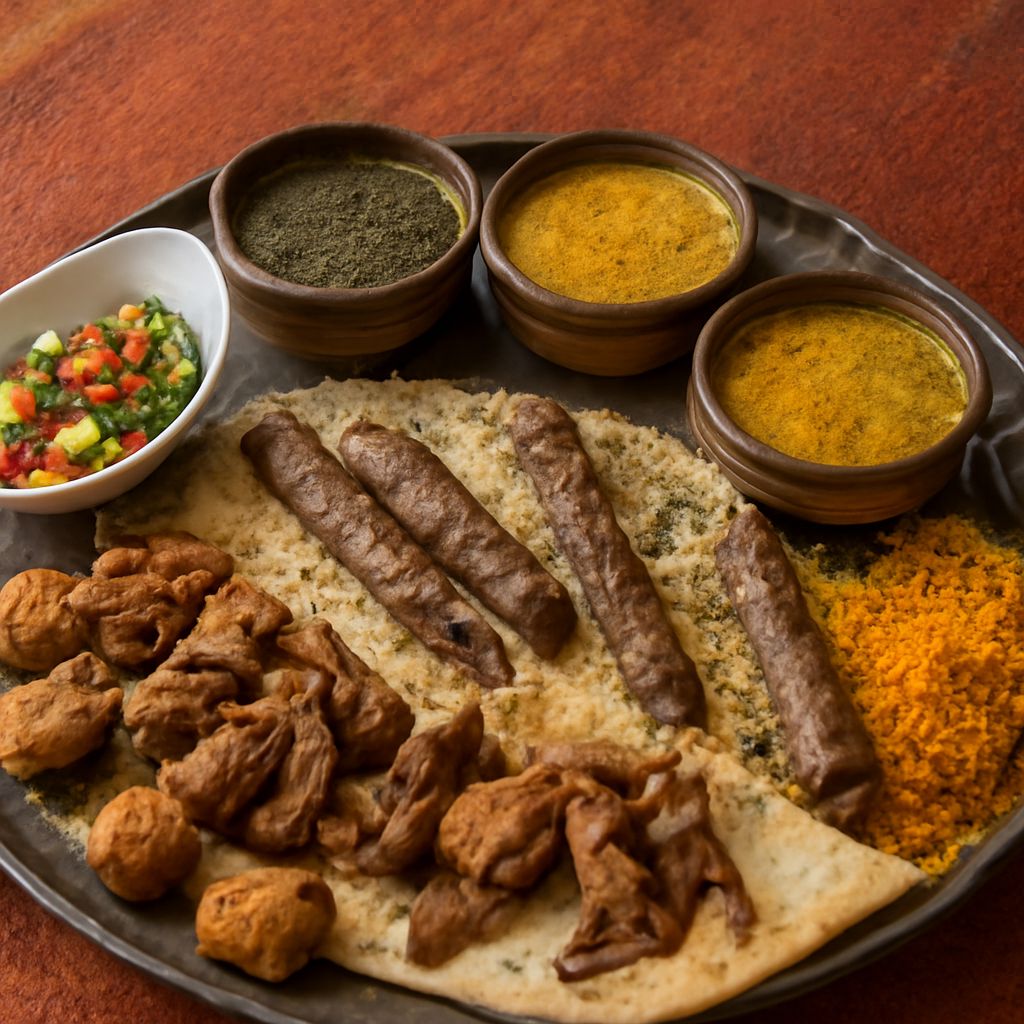 A welcoming spread of Afghan rice, flatbread, dumplings, and vegetables
