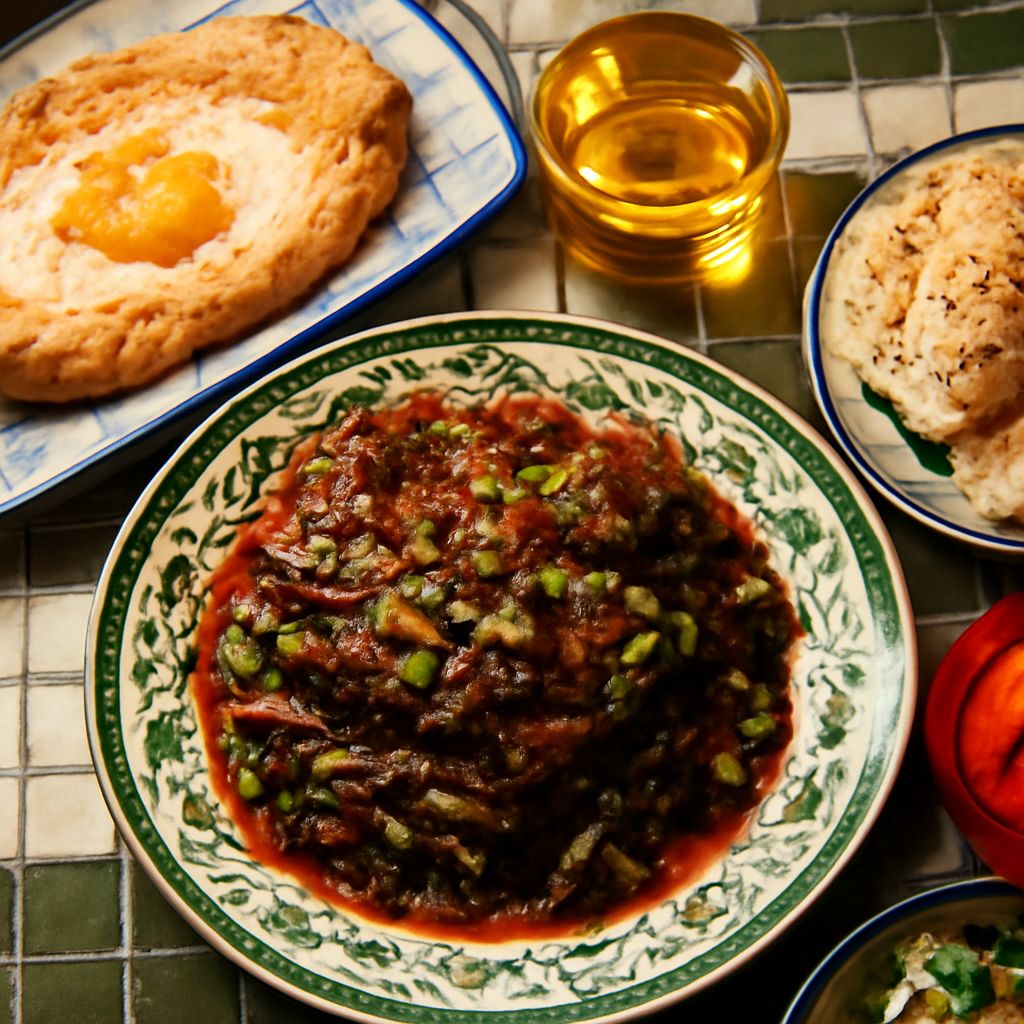 A plated dish combining recognizable culinary traditions