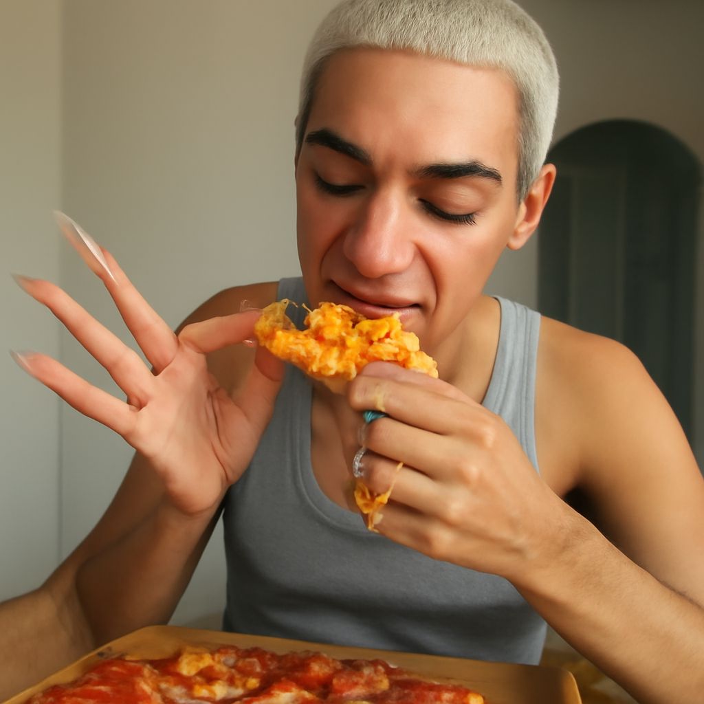 Hand-tossed pizza and pan pizza side by side with contrasting crusts