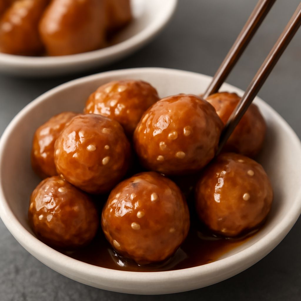 Gamja jorim-style Korean potato banchan in a glossy soy glaze