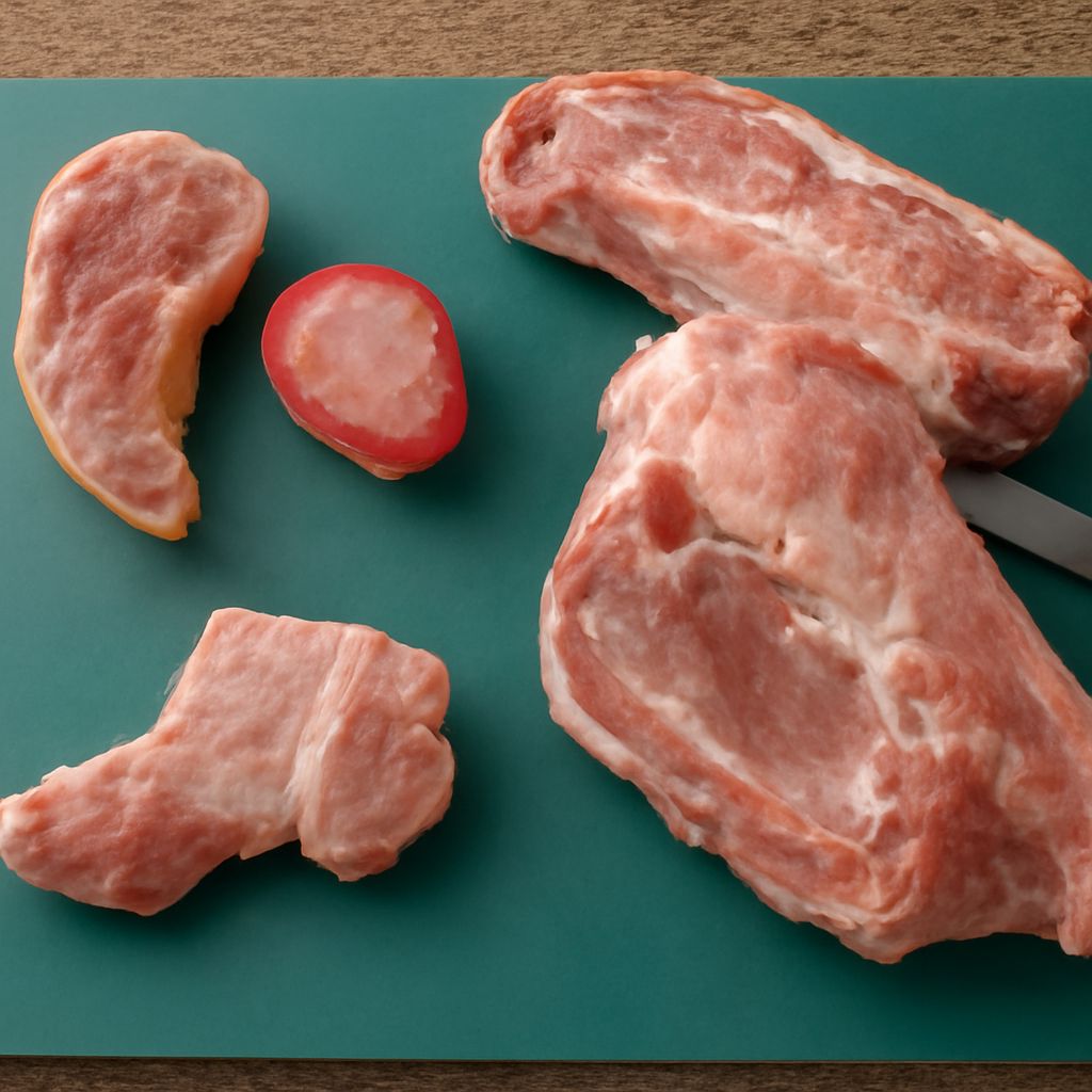 Diagram of pig cuts by shoulder, loin, belly, ribs, and leg