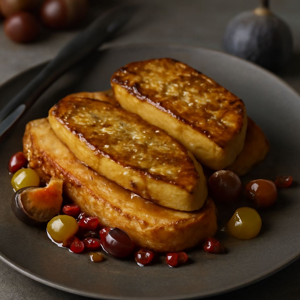 Pan-seared foie gras with apple and citrus
