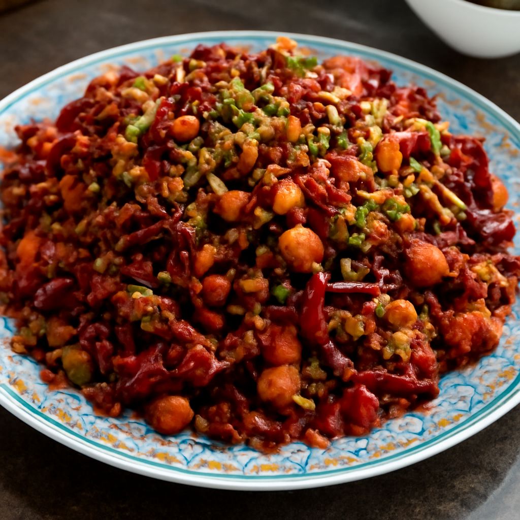 Sichuan food with mapo tofu, cold vegetables, and Sichuan pepper