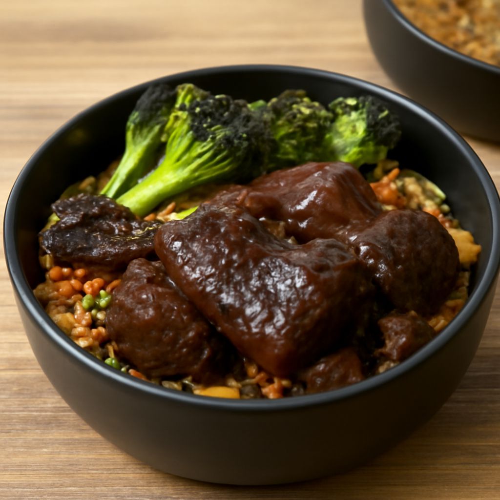 Tender slow-cooker Mongolian beef with scallions served over rice