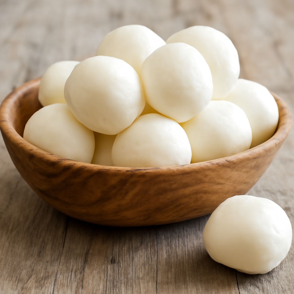 Fresh homemade mozzarella cheese